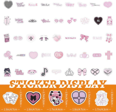 100 Pcs Cute Stickers Aesthetic Kawaii Stickers for Girls Teen Girls Pink Stickers Anime Girl Stickers Laptop Stickers for Women Phone Case Sticke...