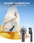 TUNISE Portable Handheld Fan, Portable Fan Rechargeable, 4000mAh, 180° Adjustable, 6 Speed Wind, Display Electricity in Real Time, USB Rechargeabl...