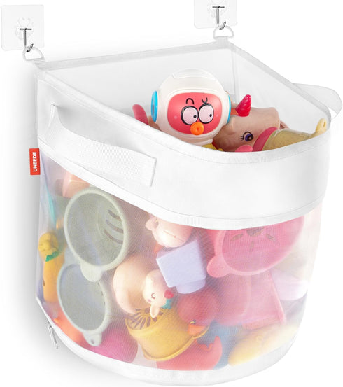 UNEEDE Bath Toy Organizer,2 Gallons Bathtub Toy Storage Organizer,Quick Access Bath Toy Holder For Bathtub,Baby Organizer And Storage,Quick Dry Ba...
