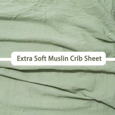 Muslin Crib Sheets, Neutral Crib Sheet for Boys Baby Girl, Soft Cotton Fitted Crib Sheet for Standard Crib Mattress and Toddler Bed Mattress, Ligh...