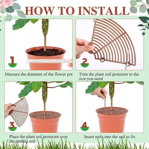 3 Pcs Plant Pot Cover Plant Protector from Animal Plant Pot Grid with Center Cutout Flower Cover Soil Protectors for Plants(Coffee, 11.8 In)...