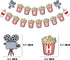 Movie Night Theme Happy Birthday Banner, Popcorn Inspired Birthday Party Sign, Watching Movie Bday Pennant Decor...