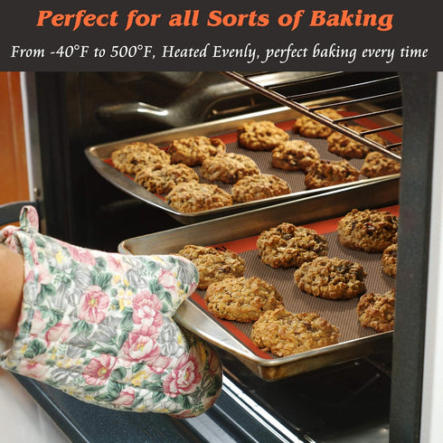 Silicone Baking Mats Set of 2 Square Non-Stick Reusable Air Fryer Linner - Best German Silicone - 9 inch...