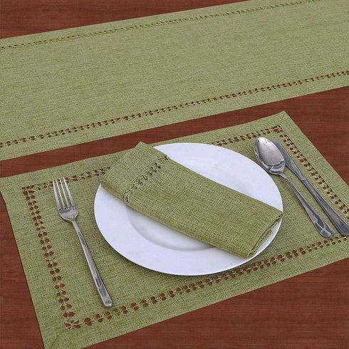 Grelucgo Handcrafted Solid Color Dining Table Runner, Double-Hemstitched (Sage Green, 14 x 72)...