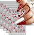 JMEOWIO 4 Sheets Christmas Glitter Nail Art Stickers Decals Self-Adhesive Pegatinas Uñas Snowflake Xmas Winter Holiday Red Cute Santa Elk Nail Sup...