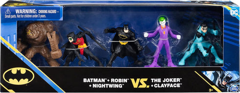 DC Comics, Batman, Robin, Nightwing vs The Joker, Clayface 5-Pack, 2-inch Action Figures, Kids Toys for Boys and Girls Ages 3 and Up...