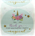 2" Unicorn Stickers/Faux Glitter Thanks for Making My Party Magical Sticker / 250 Thank You Stickers Per Roll...