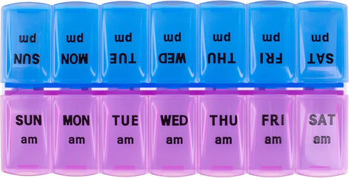 Apex Twice-A-Day Medicine Pill Organizer, Weekly Pill Dispenser, 2 Times-A-Day Vitamin Organizer, Medication Travel Case, Medicine Dispenser for A...