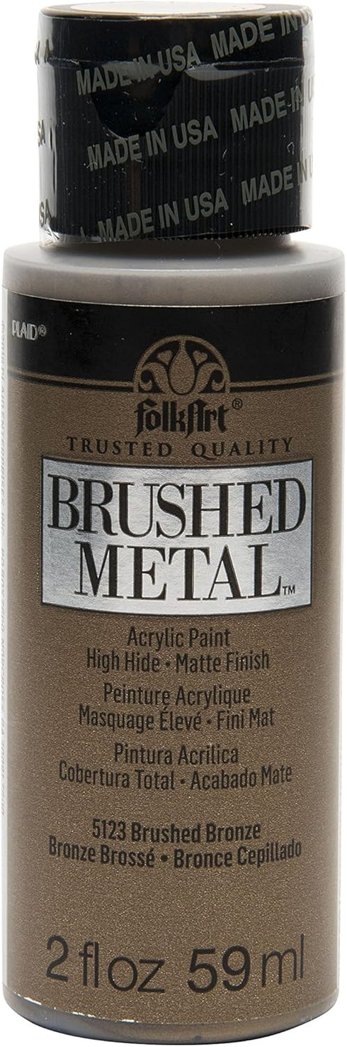 FolkArt Brushed Metal Acrylic Paint in Assorted Colors (2 oz), Bronze...