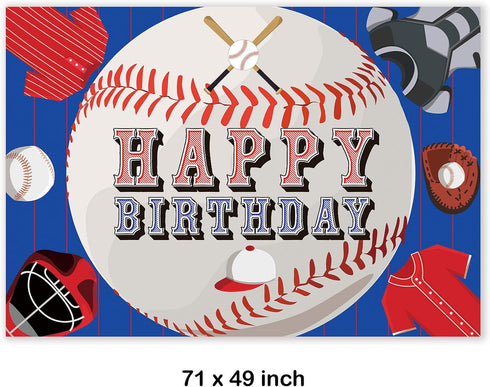 Baseball Sports Theme Party Decorations Baseball Happy Birthday Backdrop Banner for Kids Teenagers | Baseball Backdrop Background Banner Decoratio...