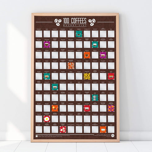 Gift Republic 100 Coffee Bucket List Scratch Poster...