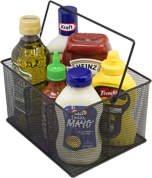Sorbus® Utensil Caddy — Silverware, Napkin Holder, and Condiment Organizer — Multi-Purpose Steel Mesh Caddy—Ideal for Kitchen, Dining, Entertainin...