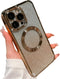 for iPhone 14 Pro Max Case Glitter Magnetic Compatible with MagSafe Full Camera Lens Protection Luxury Plating Cute Bling Clear Shockproof Slim Ph...