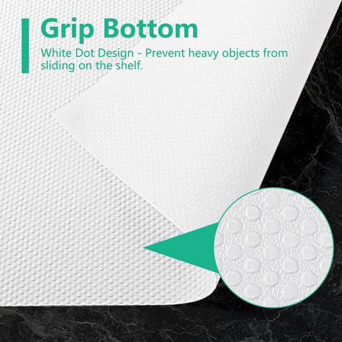 White Shelf Liners for Kitchen Cabinet Non Adhesive Drawer Liner for Kitchen Waterproof Refrigerator Liners for Shelves Fridge Mats Plastic Cupboa...