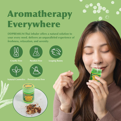 Herbal Inhaler with Menthol & Essential Oil - Natural Thai Inhaler for Enhanced Breathing, Promotes Clearer Nasal Passages - Compound Herb Formula...