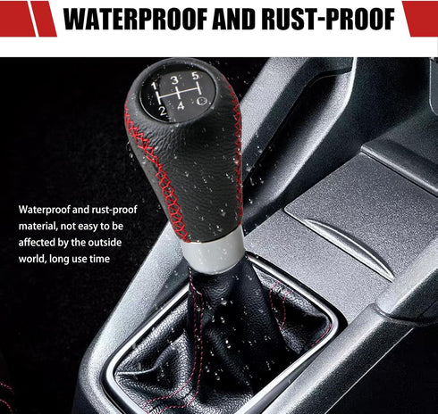 1 PC Car Shift Knob Head, 1.96 x 3.5 x 0.7 5 Speed Manual Shift Lever with Adapter Accessories, Leather Easy Grip Shift Knob Replacement, Universa...