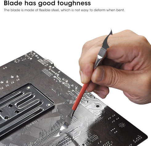 CPU Glue Removal Tool, 2Set TE-018 5 in 1 IC Chip Repair Thin Blade NAND Disassembler BGA Repair Knife Disassembly Glue Motherboard Chip Disassemb...