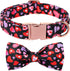Lionet Paws Valentines Day Dog Collar Bowtie, Dog Bowtie Collar with Metal Buckle for Dogs, Adjustable Fabric Black Dog Collar Girl Boy Gift, XL, ...