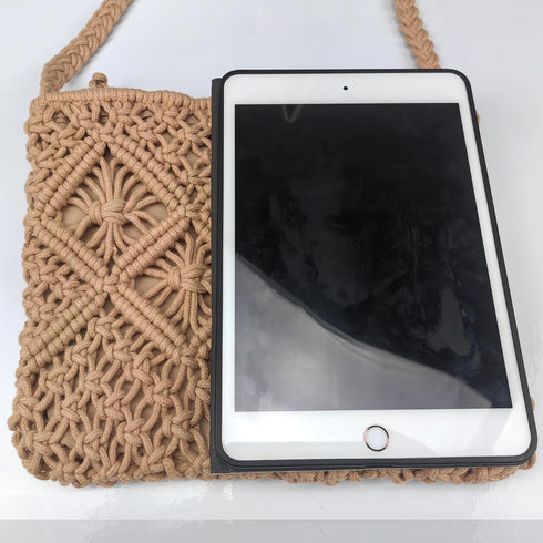 Boho Crossbody Handbag,Handwoven cotton rope Shoulder Bag,Summer Beach Clutches Bags for Women,Handmade Purse...