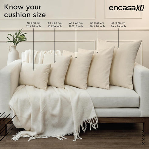 Encasa XO Throw Pillow Covers 16x16 in Set of 2 Jet Black | No Inserts | Cotton Pillow Covers for Living Room, Bed, Sofa, Couch | Decorative Cushi...