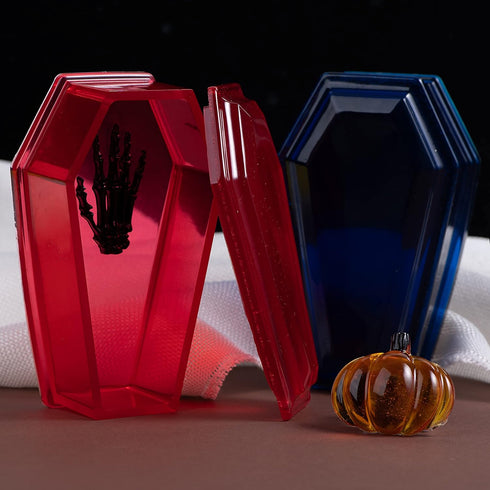Halloween Coffin Mold Resin Craft DIY Handmade Jewelry Making Tools Coffin Box Storage Box Silicone Resin Art Mold Container...