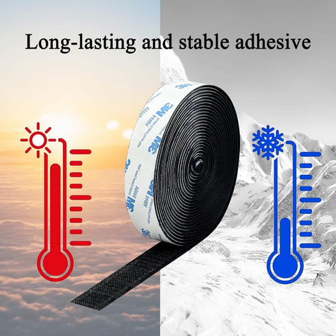 3M Hook and Loop Tape with Adhesive, Heavy Duty Self Sticky Interlocking Tape, Sewing Fasteners for Handmade, Photo Frames, Mosquito Net, Carpets,...