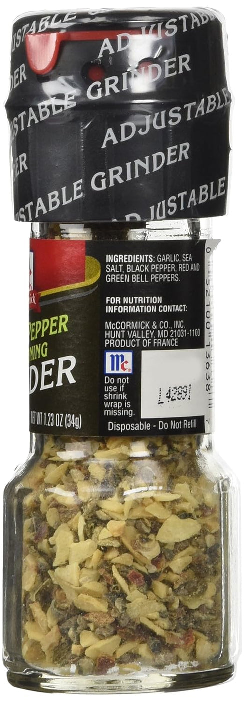 McCormick Garlic Pepper Seasoning Grinder, 1.23 OZ(3pack)...