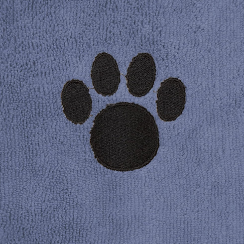 Bone Dry Pet Robe Collection, Embroidered Absorbent Microfiber Bath Robe with Adjustable Closure, for Dogs & Cats, Small, Stonewash Blue...