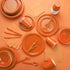 100 Pack Orange Beverage Napkins, Big Party Pack, 2 Ply, Ideal for Wedding, Party, Birthday, Dinner, Lunch, Cocktails. (5” x 5”) by Amcrate...