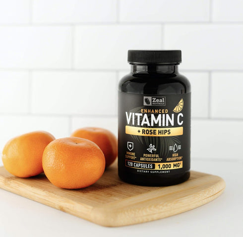Vitamin C 1000mg with Rosehips (120 Capsules | 1000mg) Pure Vitamin C Capsules - Ascorbic Acid + Rose Hips for Powerful Immune System Support - Hi...