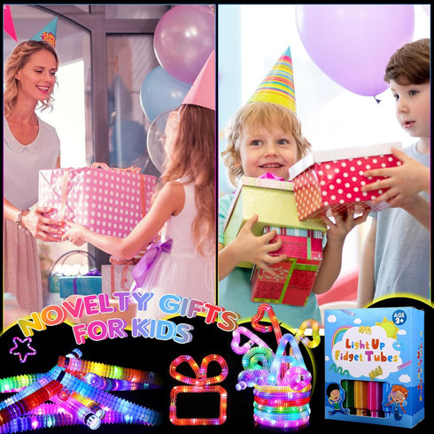 Glow Sticks Bulk Party Favors 6 Pack for Kids 8-12 4-8, Light Up Party Favors Pop Tubes, Glow Bracelets Necklaces Camping Toys, Goodie Bags Stuffe...