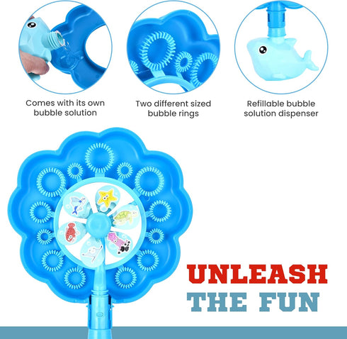 Botabee Cartoon Wind Bubble Wand - Foam Bubble Stick for Kids Party - Unique Spinner Bubble Maker - Indoor and Outdoor Bubble Blaster Fun - Though...