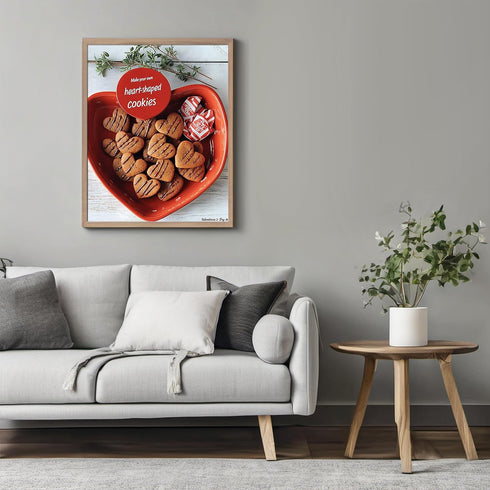 Posterizer 1 pcs-cute Valentine's themed heart shaped cookies poster -1-Romantic Art-Holiday Poster Collection-Gift for Couples boyfriend girlfrie...