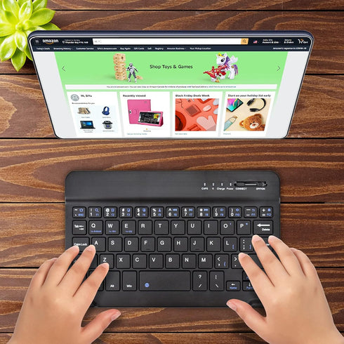 DETUOSI Universal 7-8 inch Wireless Keyboard, Multi-Device Travel Portable Ultrathin (6mm) Lightweight Wireless Keyboard for iOS/Android/Windows T...