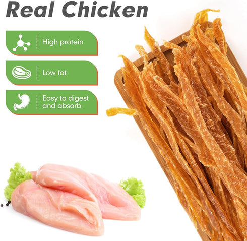 MON2SUN Dog Treats, Chicken Jerky Strips for Small Dogs, High Protein & Grain Free Dog Snacks, Easy to Digest Dog Training Treats (Chicken, 10.58 ...