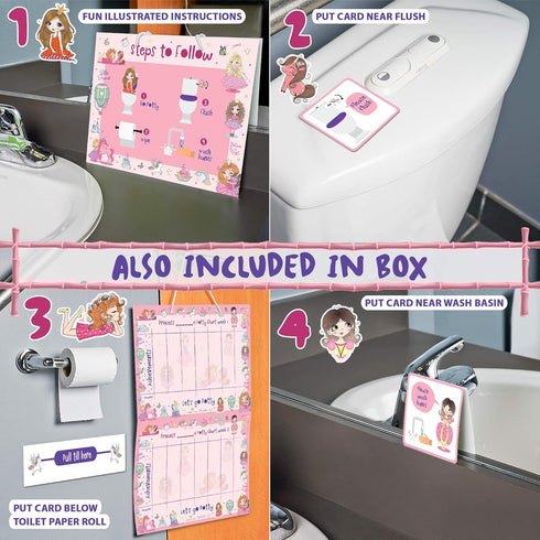 ATHENA FUTURES Potty Training Chart for Toddler, Girls, Sticker Chart for Potty Training, 4 Week Reward Chart, Certificate, Instruction Booklet, R...