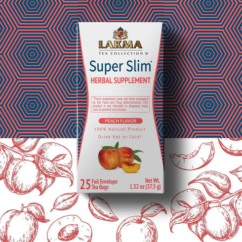 HYLEYS Lakma Super Slim Tea with Peach - 25 Tea Bags...