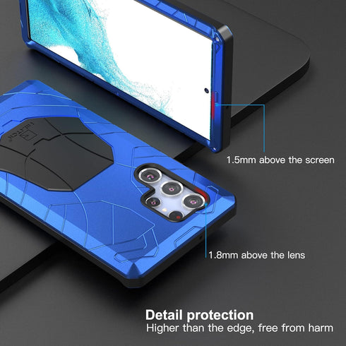 Foluu Galaxy S22 Ultra Case, Galaxy S22 Ultra Metal Phone Case, Aluminum Metal Shockproof Bumper Frame Case Soft Rubber Silicone Military Heavy Du...