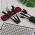 6 Pieces Travel Flatware with Case, Black Stainless Steel, Camping Fork Spoon Knife Set, R...