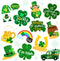 72PCS St Patrick’s Day Bulletin Board Decoration, 12 Styles Lucky Irish Day Shamrock Gnome Leprechaun Classroom Paper Cutouts for Party Decoration...