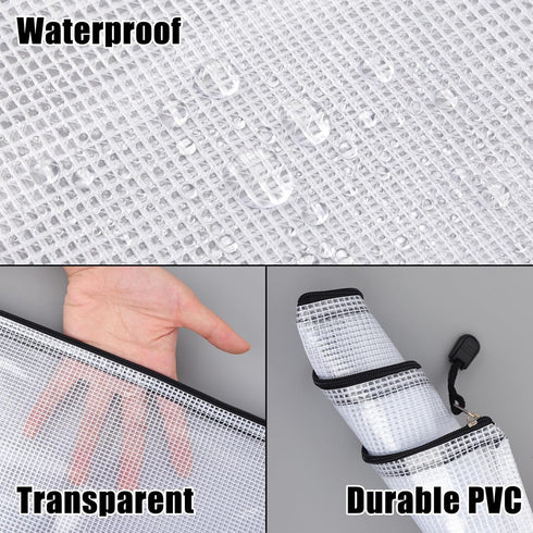 EOOUT 20pcs Mesh Zipper Pouch 8 Sizes Waterproof Zipper Bags, Plastic Travel Pouch for Board Game Travel Storage School Supplies Office Appliances...