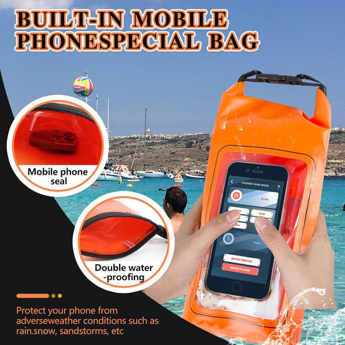 IP68 Waterproof Dry Bag, 2L - Roll Top Waterproof Pool Bag?dry bags for kayaking waterproof-w/Phone Pouch,Large Waterproof Phone Pouch,Boating & K...