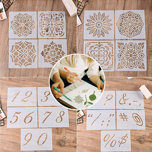 15 Pcs 7.5 mil Blank Stencil,8.5" x 11" Milky Translucent PET Stencils Sheets,Square Stencil Template Reusable Template Material for Making Your O...