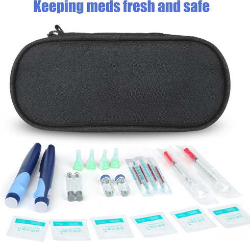 Insulin Pen Cooler Travel Case with TSA Approved Ice Packs,Diabetic Medication Insulated Cool Organizer,Insulin Pen and Other Diabetic Supplies, f...