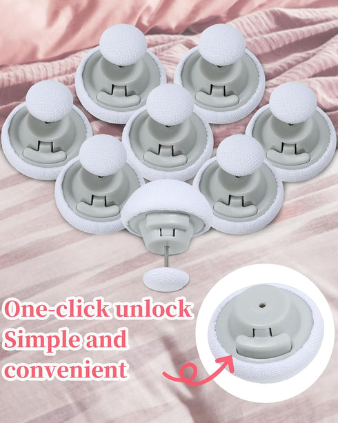 Duvet Pin Duvet Clips 16 Sets,Duvet Button Fasteners with Soft Fabric Material for Quilt, Cushions, Curtains(White)...