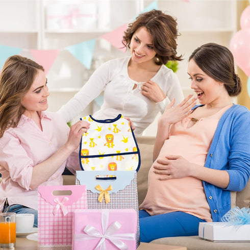6Pcs Waterproof Toddler Bibs Baby Feeding Bib Set with Crumb Catcher Pocket Infant Adjustable Baby Teething Bib Babies Sleeveless Animals Food Bib...
