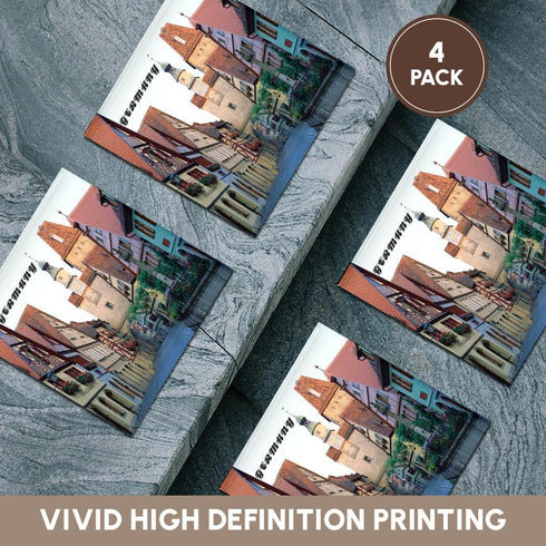 3dRose CST_80866_3 Quaint Rothenburg Germany Ceramic Tile Coasters, Set of 4...