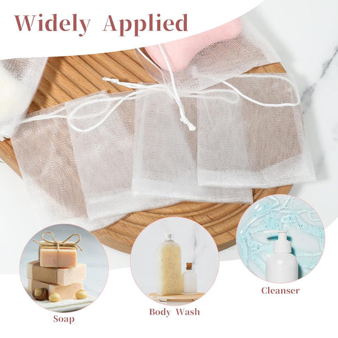 Giantree 20 Pcs Soap Bag, Soap Bag Soft for Shower, Soap Pouch Saver with Drawstring, Hangable Soap Bags for Soap Bars Mesh Soap Bag for Foaming D...