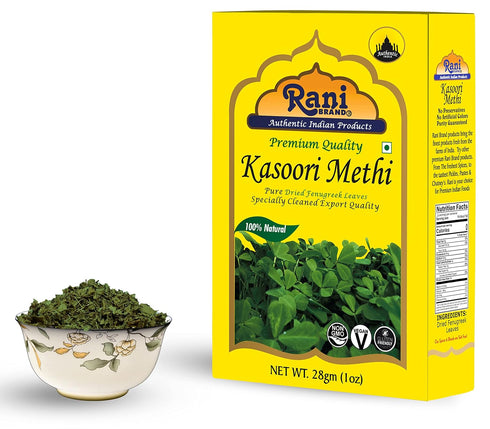 Rani Fenugreek Leaves Dried (Kasoori Methi) 1oz (28g) ~ All Natural | Vegan | Gluten Friendly | NON-GMO | Indian Origin...