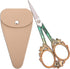 Embroidery Scissors Sewing Scissors Sharp Crafting Threading Scissor with Sheath for Needlework Artwork Manual Handicraft DIY Tool, 4.7in Gold Gre...